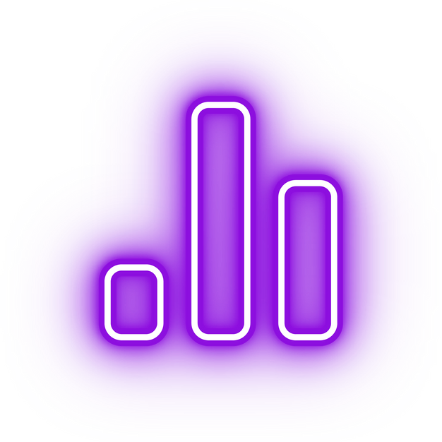 Neon purple music bars icon